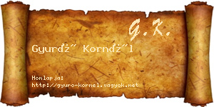 Gyuró Kornél névjegykártya